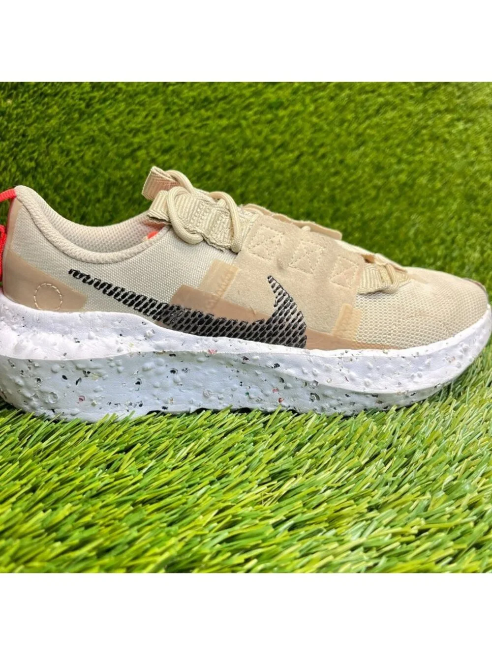 Nike Crater Impact Womens Size 6 Beige White Athletic Running Shoes Sneakers
